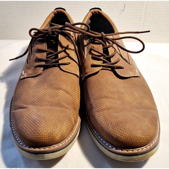 Nunn & Bush Cadet Plain Toe Oxford Brown Lace-Up Shoes With Textured Design & Co - Picture 4 of 10